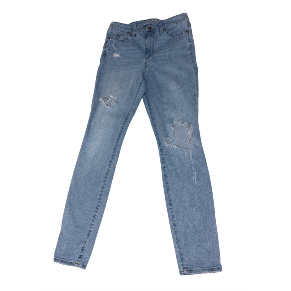 Universal Thread Womens Size 6 / 28 R High Rise Skinny Light Blue Jeans Distress